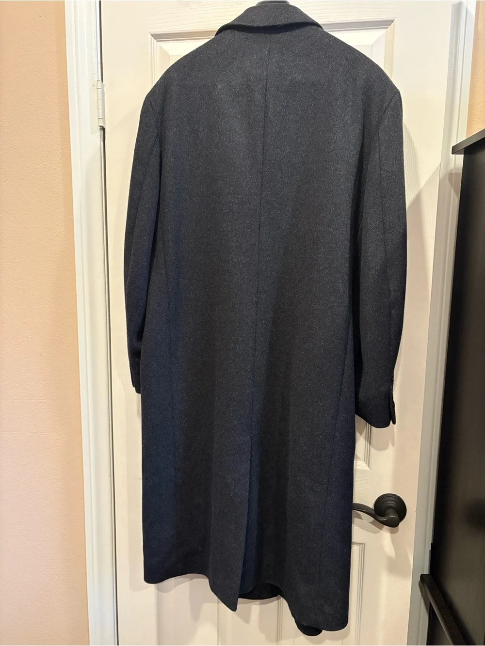 Vintage Alfani Men's Dark Charcoal Wool Pea Coat
